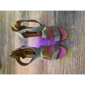 White House Black Market Denim Wedge size 9.5